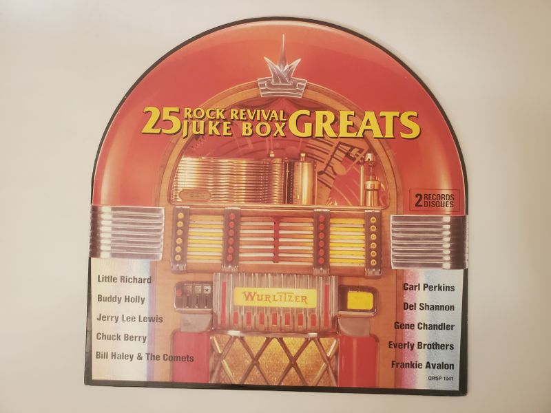 Little Richard,Buddy Holly,Jerry Lee Lewis,Chuck Berry,Bill Haley & The Comets,Carl Perkins,Del Shannon,Gene Chandler,Everly Brothers,Frankie Avalon 25 Rock Revival Juke Box Greats vinyl record